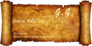 Gara Géza névjegykártya