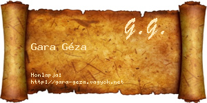 Gara Géza névjegykártya