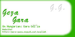 geza gara business card